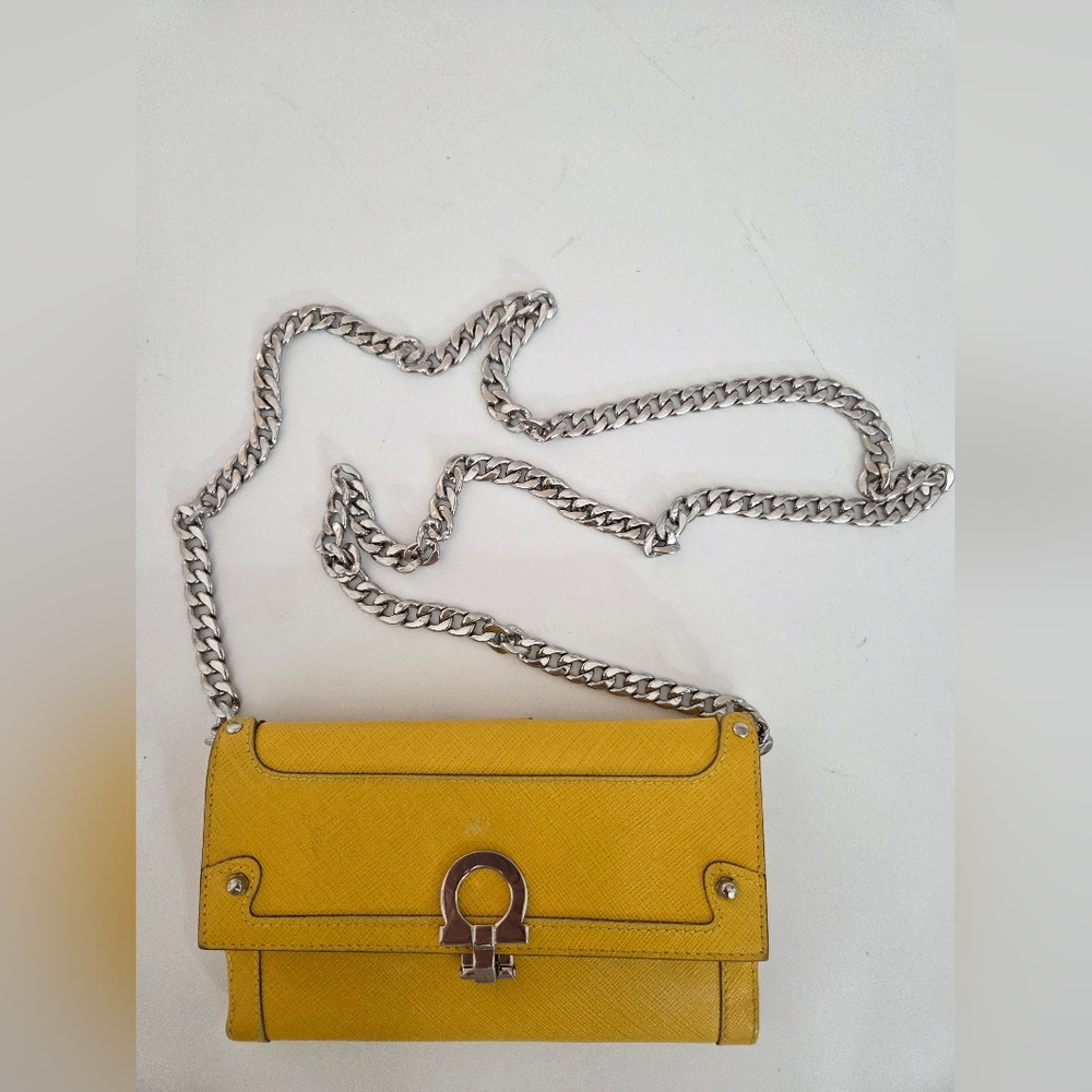 Salvatore Ferragamo Yellow Wallet On Chain